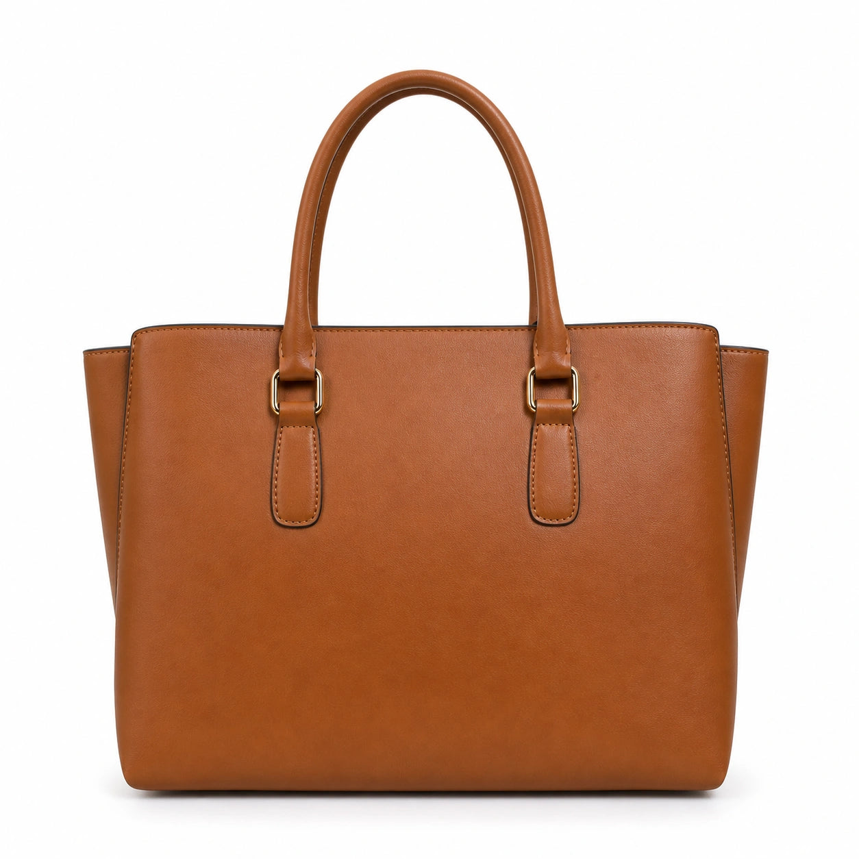 Bagzora Women's Structured Brown Faux Leather Tote Bag