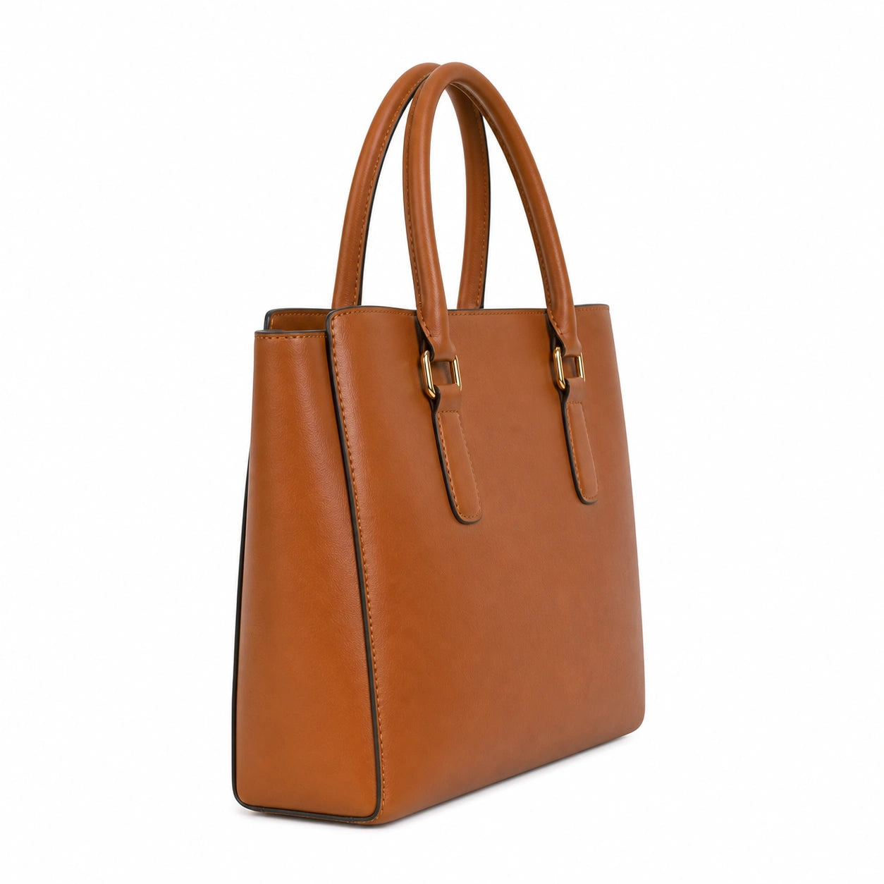 Bagzora Women's Structured Brown Faux Leather Tote Bag