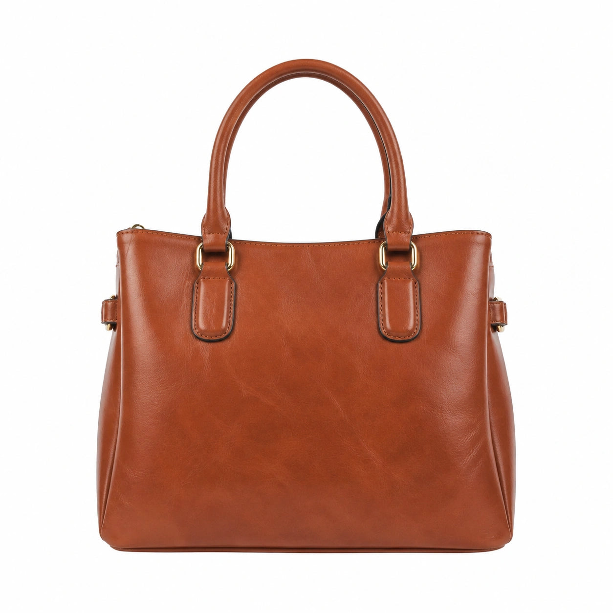 Bagzora Women's Cognac Brown Faux Leather Satchel Bag