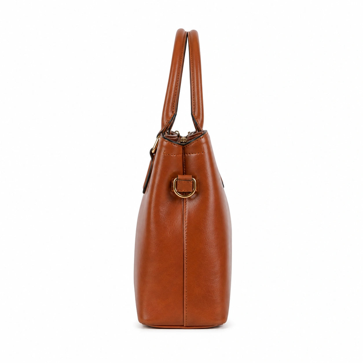 Bagzora Women's Cognac Brown Faux Leather Satchel Bag